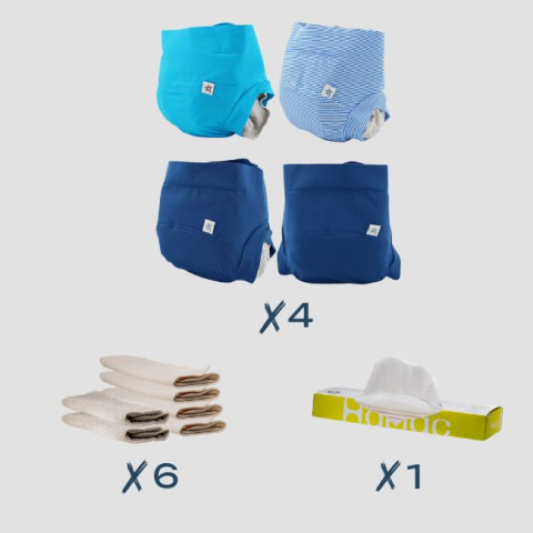 Pack "je commence en douceur" - Tons bleus (Nautilus, Petit Nicolas, Recif)
