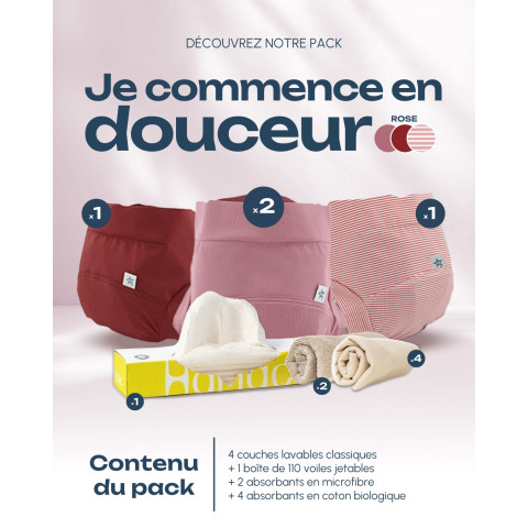 Pack "je commence en douceur" - Tons Roses ( Fee, Charlie, Legende)