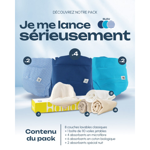 Pack "je me lance sérieusement" - Tons bleus (Nautilus, Petit Nicolas, Recif)