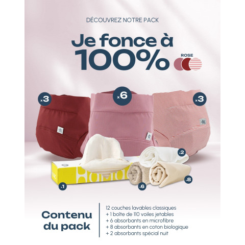 Pack "je fonce à 100% !" - Tons Roses ( Fee, Charlie, Legende)