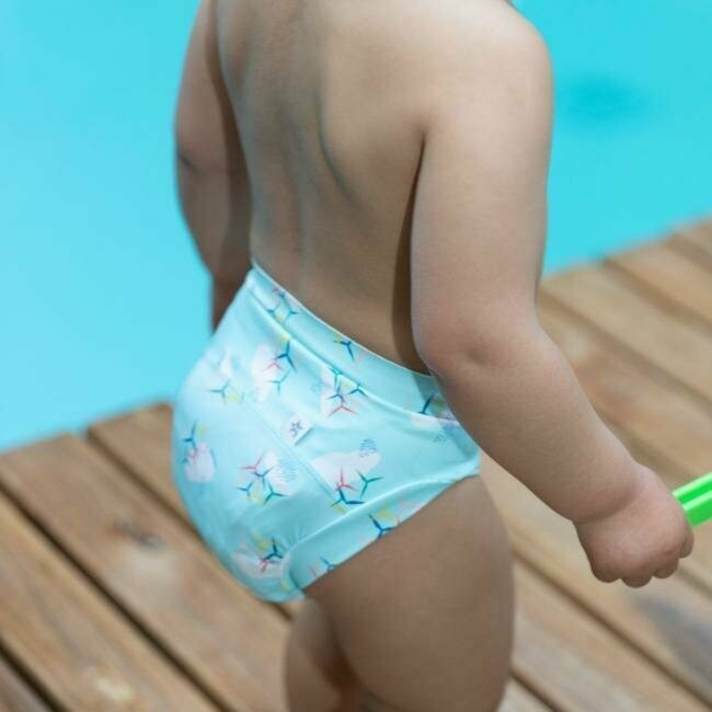 Protection anti uv bébé -  Bleu : Contre les coups de soleil - abricot